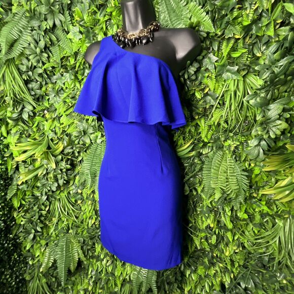 Dear Moon Dress Women Size 3 Blue Formal Mini Pencil One Shoulder Party 0656 - Picture 3 of 6